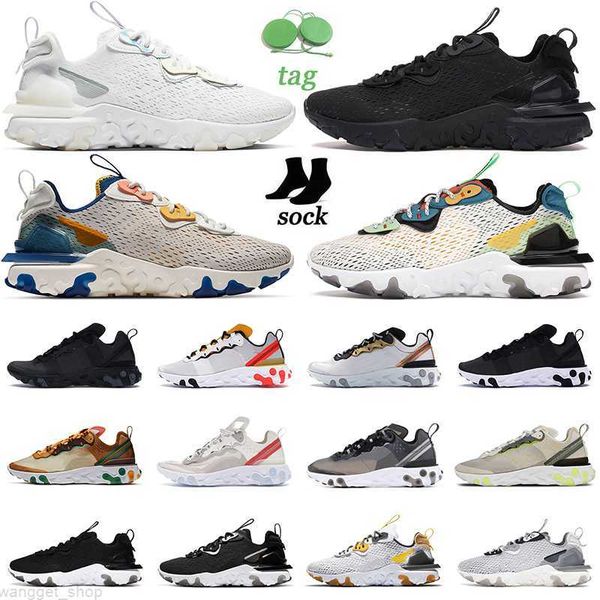 

react element 87 55 men running shoes vision triple black white iridescent anthracite desert sand orange peel vast grey mens women good