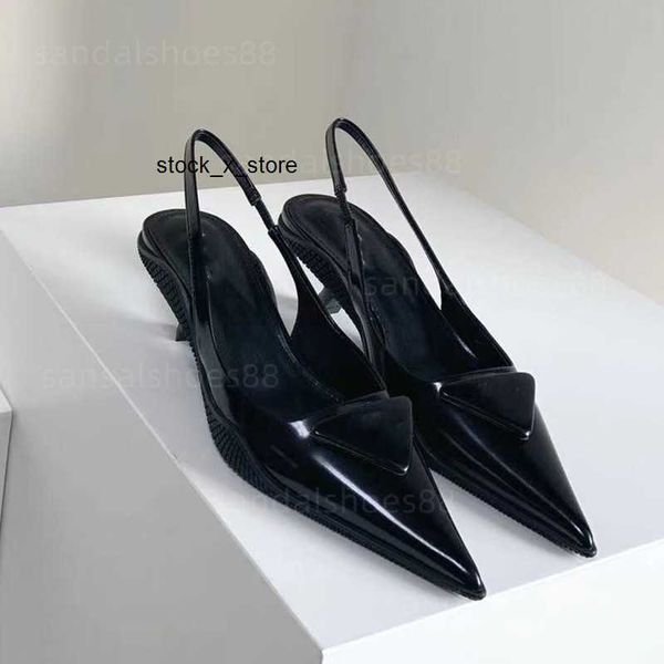 

slingback kitten heel designer pump dress shoes black leather pointed toe ballerina shoe sandal famous designer woman loafer sandale for par