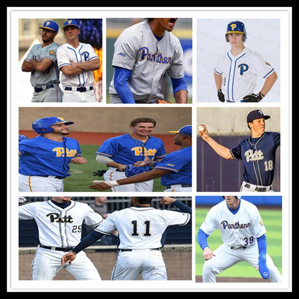 

Custom Pittsburgh Pitt College Baseball Jersey Johnny Long III Matthew Fernandez Kyle Mosley Noah Martinez Jack Anderson AJ Nessler CJ Funk Sky Duff Justin Acal, Men blue