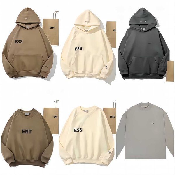 

men's hoodies sweatshirts mens womens designer essentail sweatershirts suits streetwear pullover clothing loose hooded jumper oversiz, Black