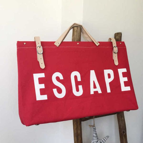 

duffle bags escape canvas handbags travel large capacity stylish luggage ing duffel letter printing weekend handbags 230318