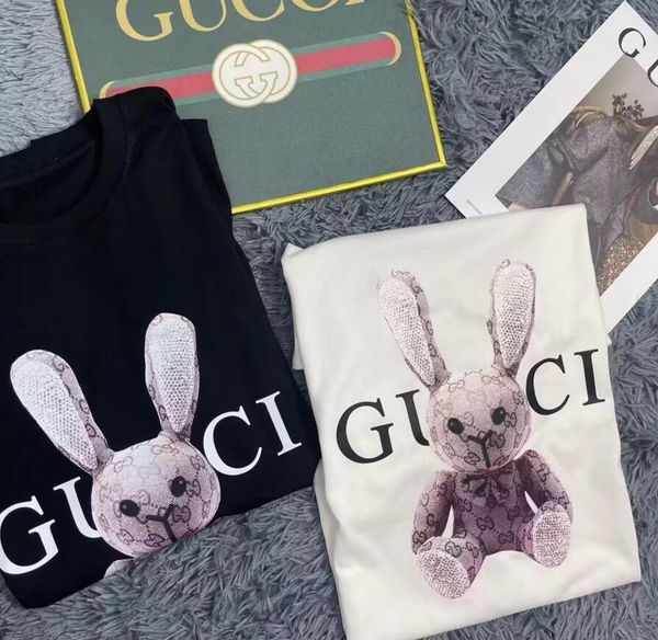 

New Fashion Clothing dupe GUCCI monogrammed rabbit print t shirt, Black