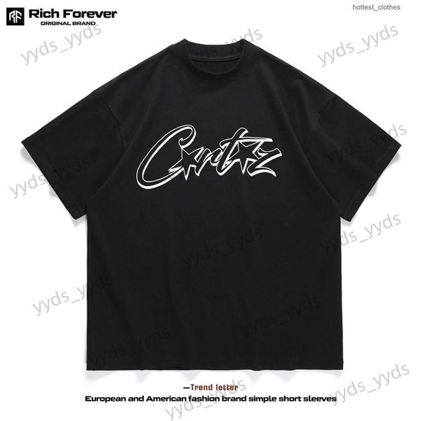 

cotton loose women's corteiz short sleeve ins letter print summer new t230404 67hc, White;black