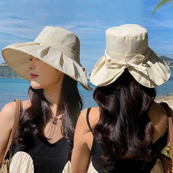 

wide brim hats lightweight women sun hat folded adjustable drawcord design bucket hat outdoor hiking breathable mesh 11cm large brim beach c, Blue;gray