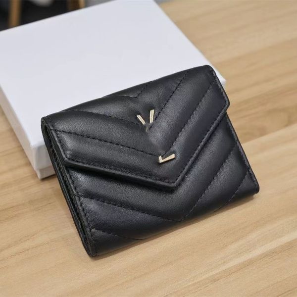 

classic designer wallet coin purse high-end leather v check short purse men's and women's fashion ultra-thin large capacity money, Red;black
