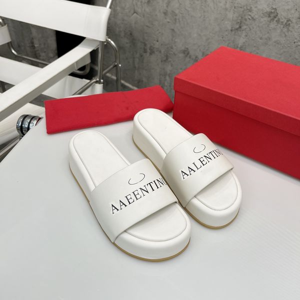 

designer sandals women slippers leather slippers platform valentinoity slide rubber sandal summer fashion patform dfgvxc, Black
