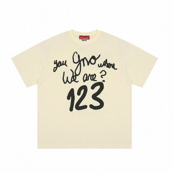 

2022 summer rrr european and american high street chaopai graffiti letter 123 large size loose short sleeve t-shirt couple dress wholesale o, White;black