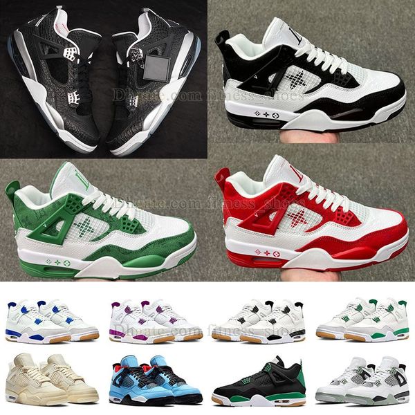 

shoes jumpman 4 pine green 4s wild n out pe l black men women sneaker sail cactus jack seafoam sb white cement sapphire diy, White;red