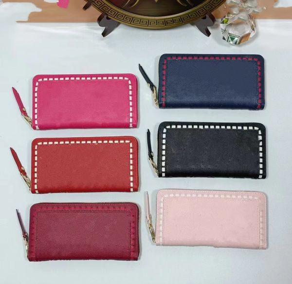 

2023 nice wallets quality genuine leather purse card holder luxurys designer single wallet men women's holders coin hand painted mini w, Red;black