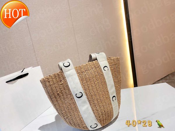 

2021 women basket handbag straw woody tote beach bags bucket bag shoulder designers womens handbags luxurys designers bags totes purses