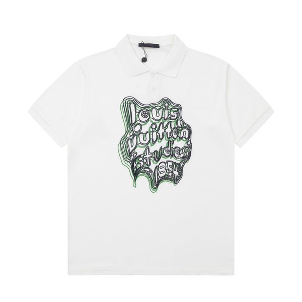 

2new fashion london england polos shirts mens designers polo shirts high street embroidery printing t shirt men summer cotton casual t-shirt, White;black