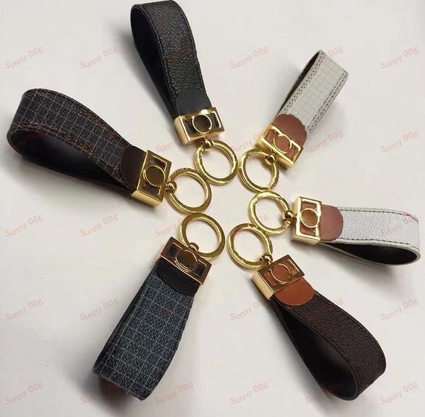 

fashion personalized bag keychain pendant luggage decoration key ring bags designer car key chain 6 colors exquisite luxury letter grid, Red;blue