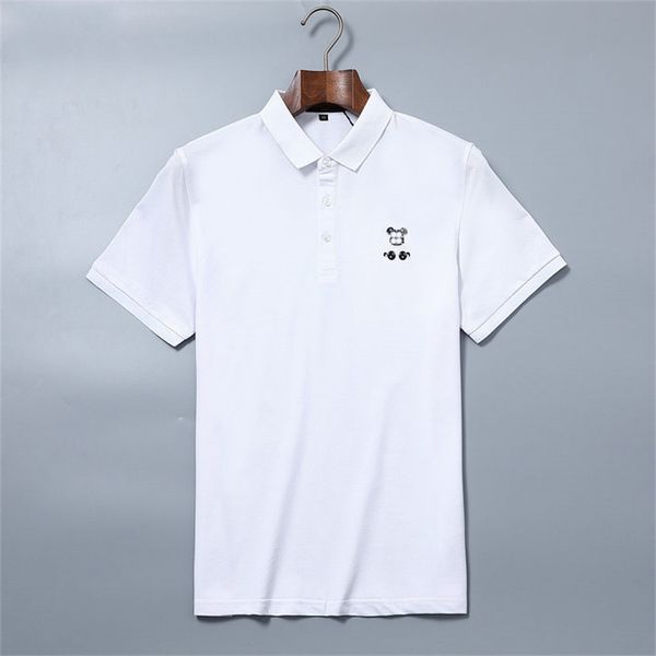 

men's tee polo black and white color fashion casual business classic embroidered head brand 100 cotton street hip hop wear palm guillot, White;black