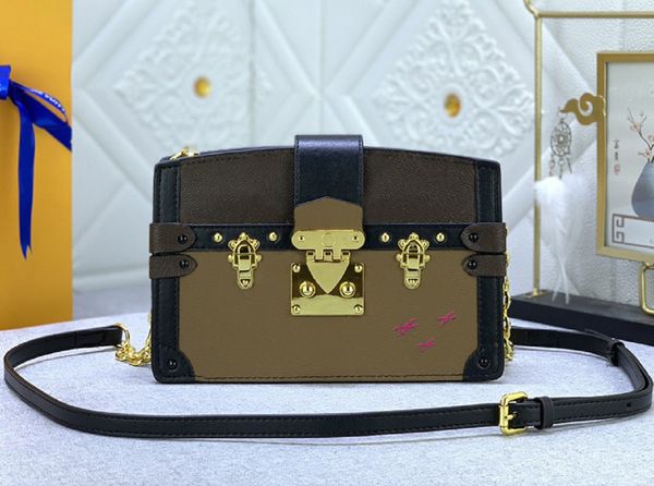 

designer womens shoulder bag luxury pochette trunkm handbags flower letter chain crossbody ladies mini messenger bags leather fashion purses