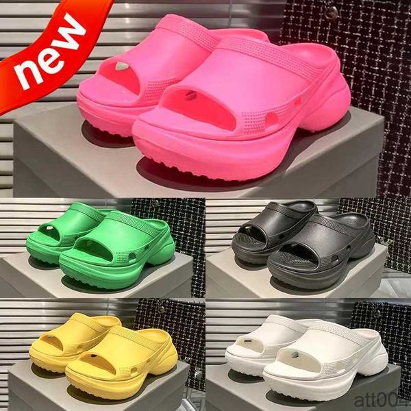 

paris women sandals shoes slippers croc pool slide sandals green black white pink yellow women men beach sandal summer shoes flat rubber sli