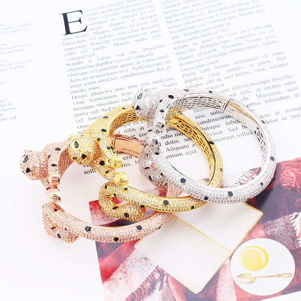 

18k bangle bracelet for women gold silver trendy womens men friendship bracelets leopard infinity luxury designer jewelry party wedding gift, Black