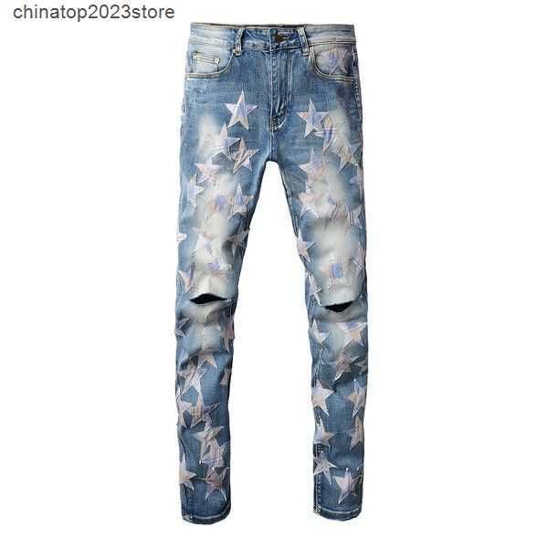 

men's jeans 2023 mens designer distressed ripped biker slim fit motorcycle denim for men s fashion jean mans pants 105vh3, Blue
