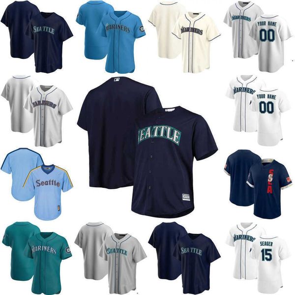 

baseball jerseys 2022 custom jersey seattle''mariners''mens women youth 11 edgar martinez 24 ken griffey jr. 17 mitch ha, Blue;black