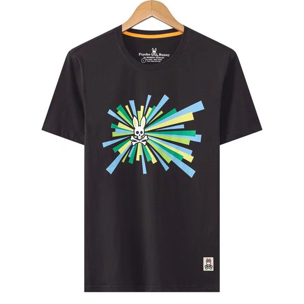

mens t-shirts designer casual t shirt polos summer slim psycho bunny print round neck tee short sleeve fit breathable crew neck accessory, White;black