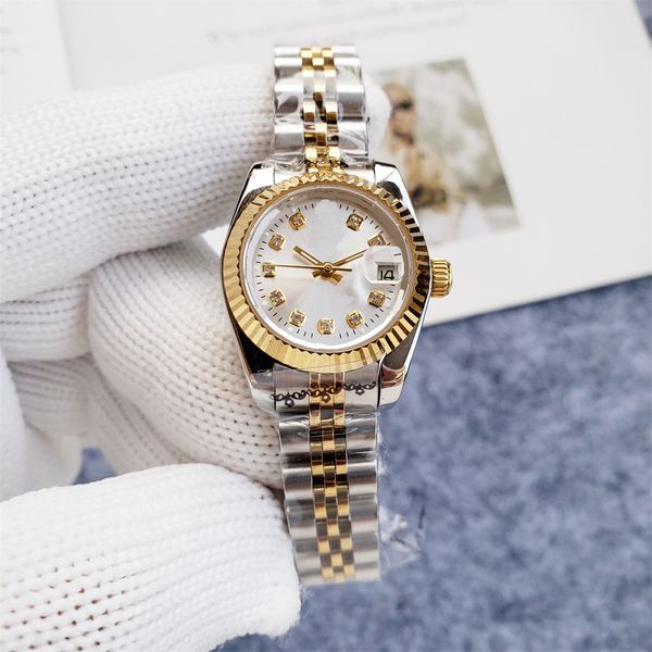 

watch automatic mechanical womens watches 31mm silver wristband waterproof all stainless steel wristband fashion designer wristwatch a37, Slivery;brown