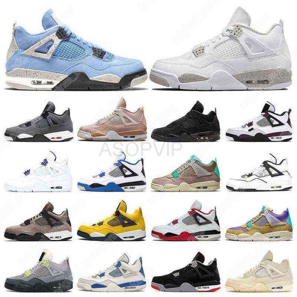 

mens sneakers basketball shoes 4s 4 white oreo university blue black cat fire red purple metallic cement diy neon womens