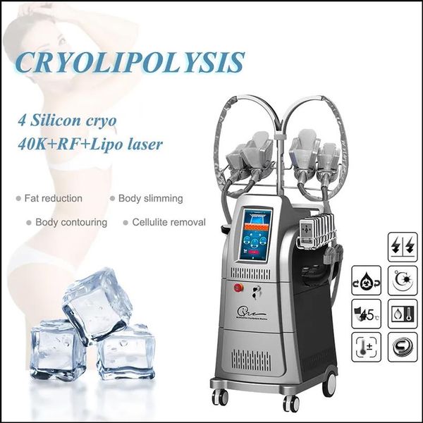 

2023 super Cryo Slimming Machine Cryolipolysis 360 Handle Fat Loss Machines 40K Cavitation Rf Cryolipolisis Skin Tightening Cellulite Reduction Beauty Equipment