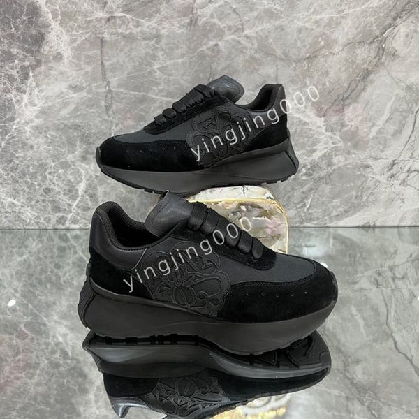 

new men designer quality casual shoes classic canvas sneakers fashion platform heighten trainers designers sneaker, Black