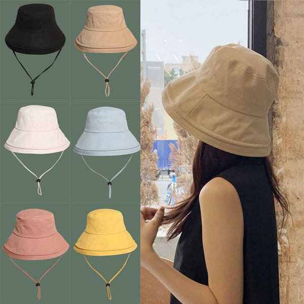 

wide brim hats sunbonnet outdoor hip hop beach bob cotton bucket sunscreen panama hat solid bucket hats fisherman cap aa230414, Blue;gray