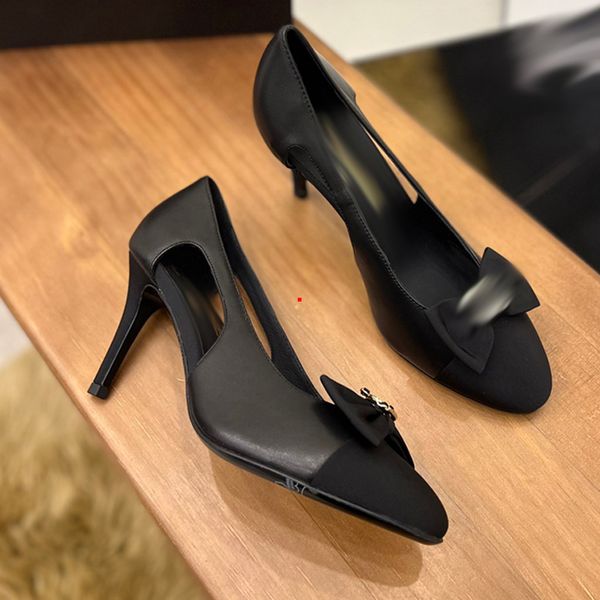 

2023 women shoes high heels pumps styles nude color leather point toe dress shoes pointed toe pumps wedding shoes sandals size 35-40 -k271, Black