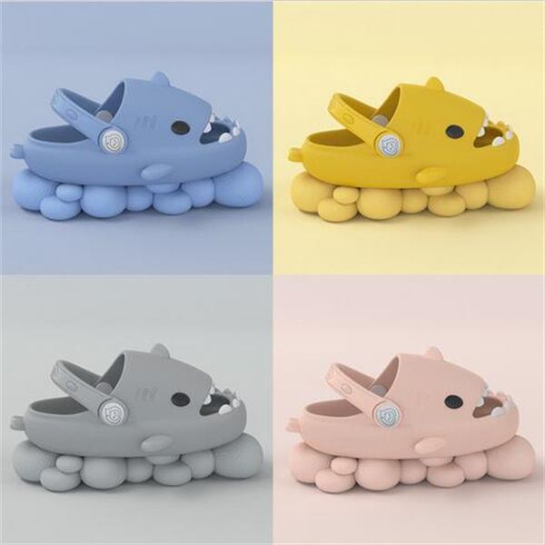 

children's sandals 3d children's shark anti slip thick bottom hole shoes cartoon soft bottom slippers gc2037, Black;red