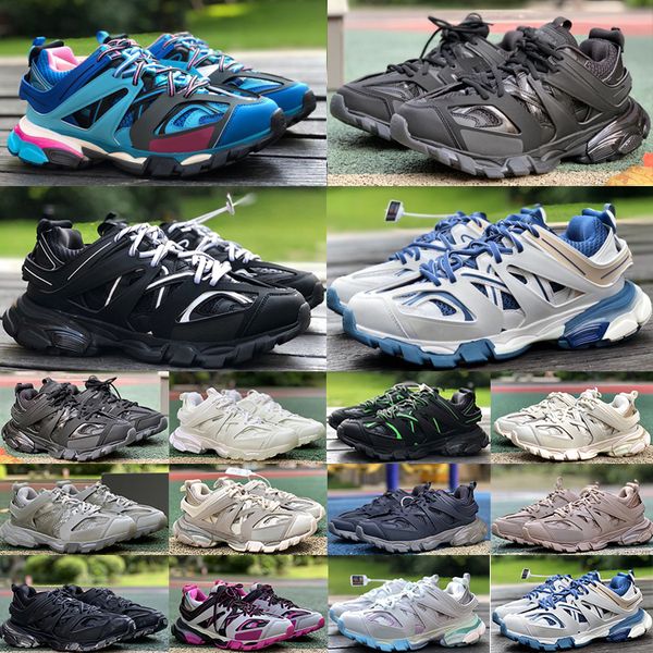 

2023 designer track 3.0 shoes triple platform trainer sneakers men women leather sneaker white black green blue nylon printed platform shoe
