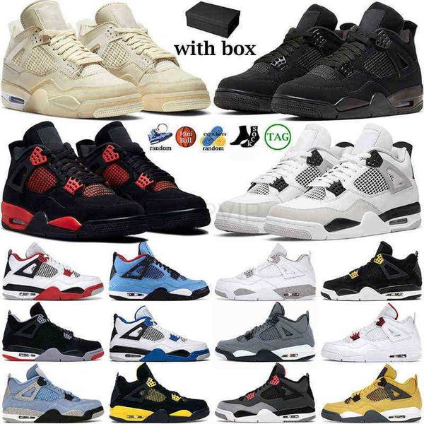 

4 basketball shoes for men women 4s military black cat red thunder sail university blue white oreo cool grey tour yellow fire mens trainers