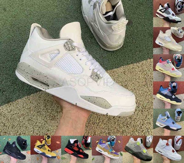 

university blue jumpman 4 men women basketball shoes white cement black cat union guava ice designer sneakers taupe haze red thunder trainer