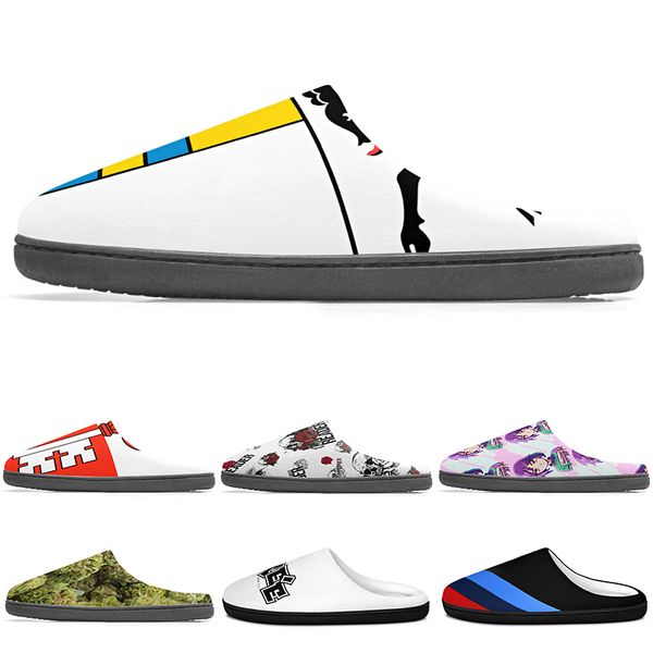 

diy Slippers Custom Slippers Customized Cotton Slippers Men Women Cotton Slippers cute antislip antiskid Warm Customized Patterns big Size 11435