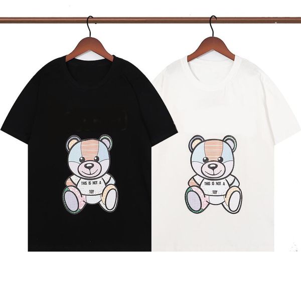 

22ss designer tshirts for mens women casual t-shirts summer tee shirts with bear pattern trendy men woman clothing white black vch