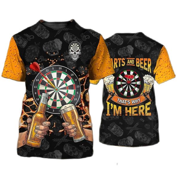 

men's t-shirts round target dart print t shirt for men fashion trend sports short sleeve hip hop harajuku oversized casual o-neck pull, White;black