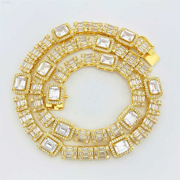 

designer jewelry moissanite hip hop iced out vvs baguette diamond cuban chain, Silver