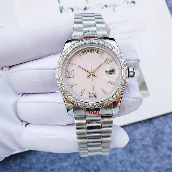 

watch automatic mechanical womens watches 36mm silver wristband waterproof all stainless steel wristband fashion designer wristwatch a33, Slivery;brown