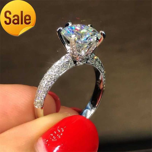 

yhamni silver 925 jewelry women's engagement ring with certificate big 8mm moissanite ring bride wending's gift wholesale size 4-1, Slivery;golden