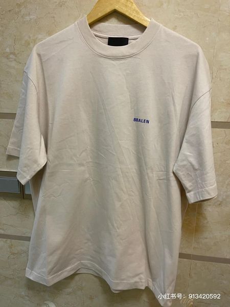 

2022 summer new short sleeve brand designer t shirt men's women solid color round neck luxury half sleeve base shirts fast dyv, White