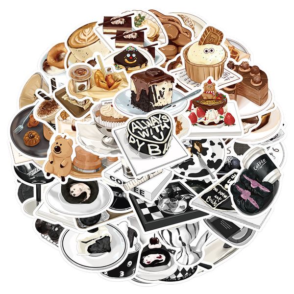 

50pcs tea time graffiti stickers for skateboard car baby helmet pencil case diary phone lapplanner decor book album kids toys guitar diy dec