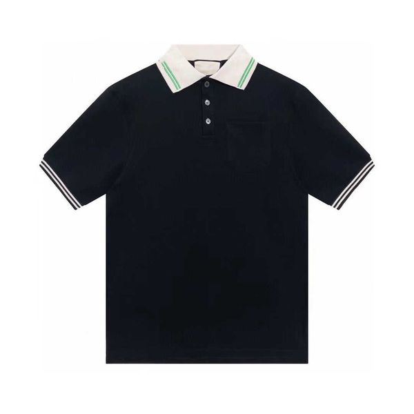 

2023 summer new polo shirt classic collar embroidery luxury high-quality natural color designer men and women with half-sleeves, White;black
