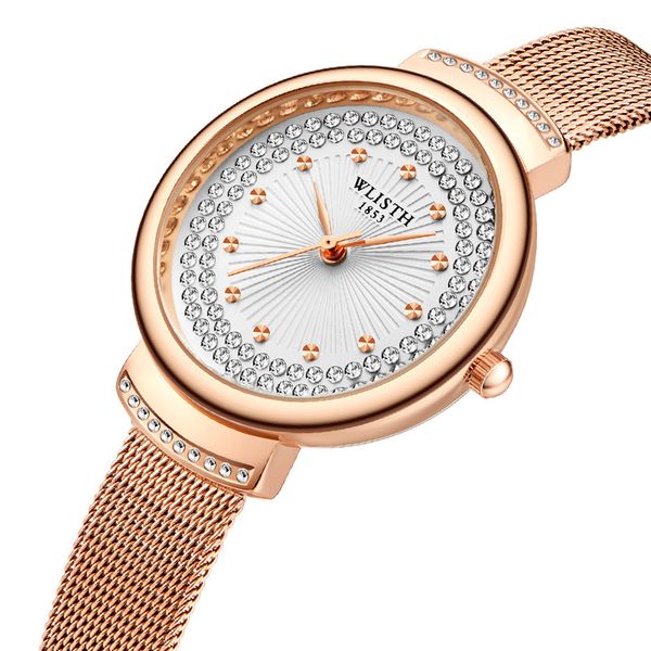 

hbp business womans watch 31mm 28mm automatic mechanical watches stainless steel strap diamond dial design waterproof wristwatch gift for la, Slivery;brown