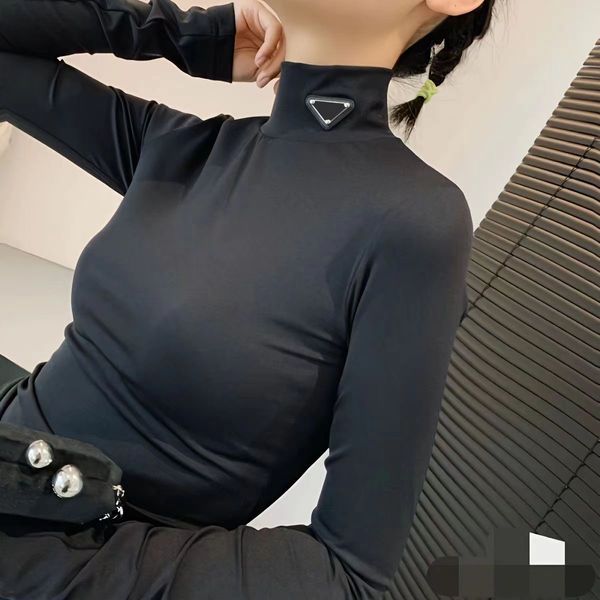 

fashion designer women's t shirt long sleeve t shirts tees base black and white 2 color designer luxury cotton elastic soft comfort wo