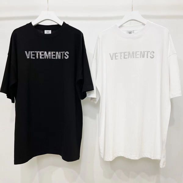 

summer mens designer t shirt vetements casual man womens tees letters print short sleeves sell luxury men hip hop clothes paris high quality, White;black