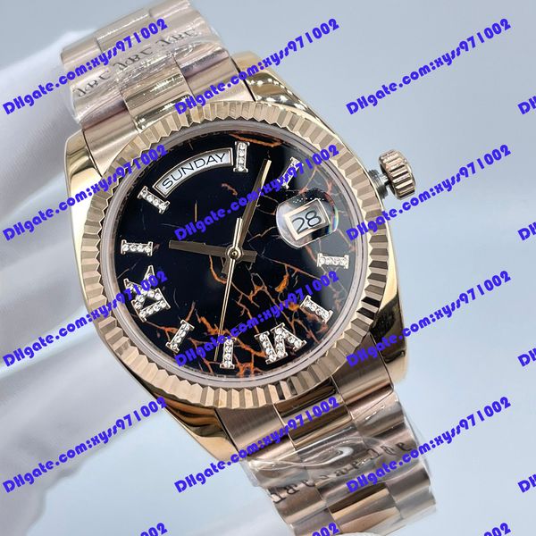 

luxury watch elling m128235 men's watch 36mm roman black dial rose gold stainless steel 2813 automatic movement women's watch week, Slivery;brown