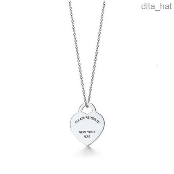 

2023love heart designer necklaces womens, Silver