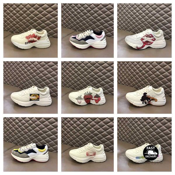 

mens women classic casual shoes sneakers vintage platform print multicolor letter trainer sneakers chaussures strawberry designer outdoor sp