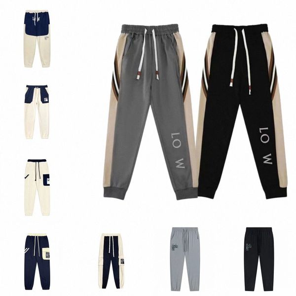 

women pants designer lettering line graphic same men pocket embroidery 2023ss jogging pants trend sweatpants casual loose stripes drawstring, Black;white
