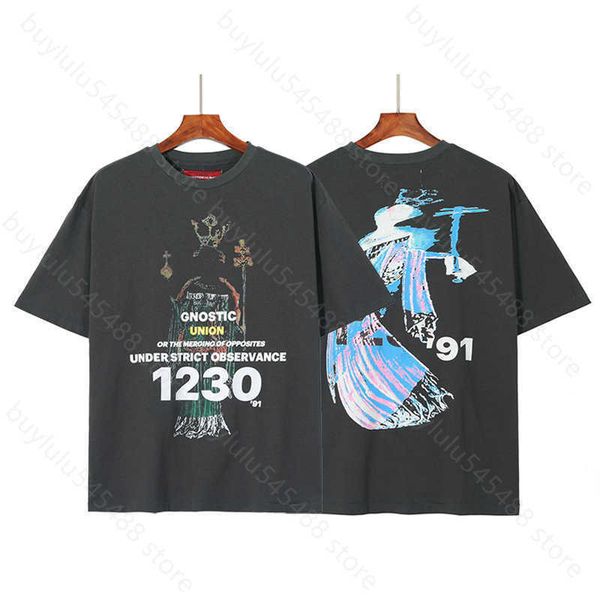 

2023 summer t shirt for men and women fashion high street brand rrr123 trendy hip hop fun upper body vintage round neck short sleeve loose i, White;black